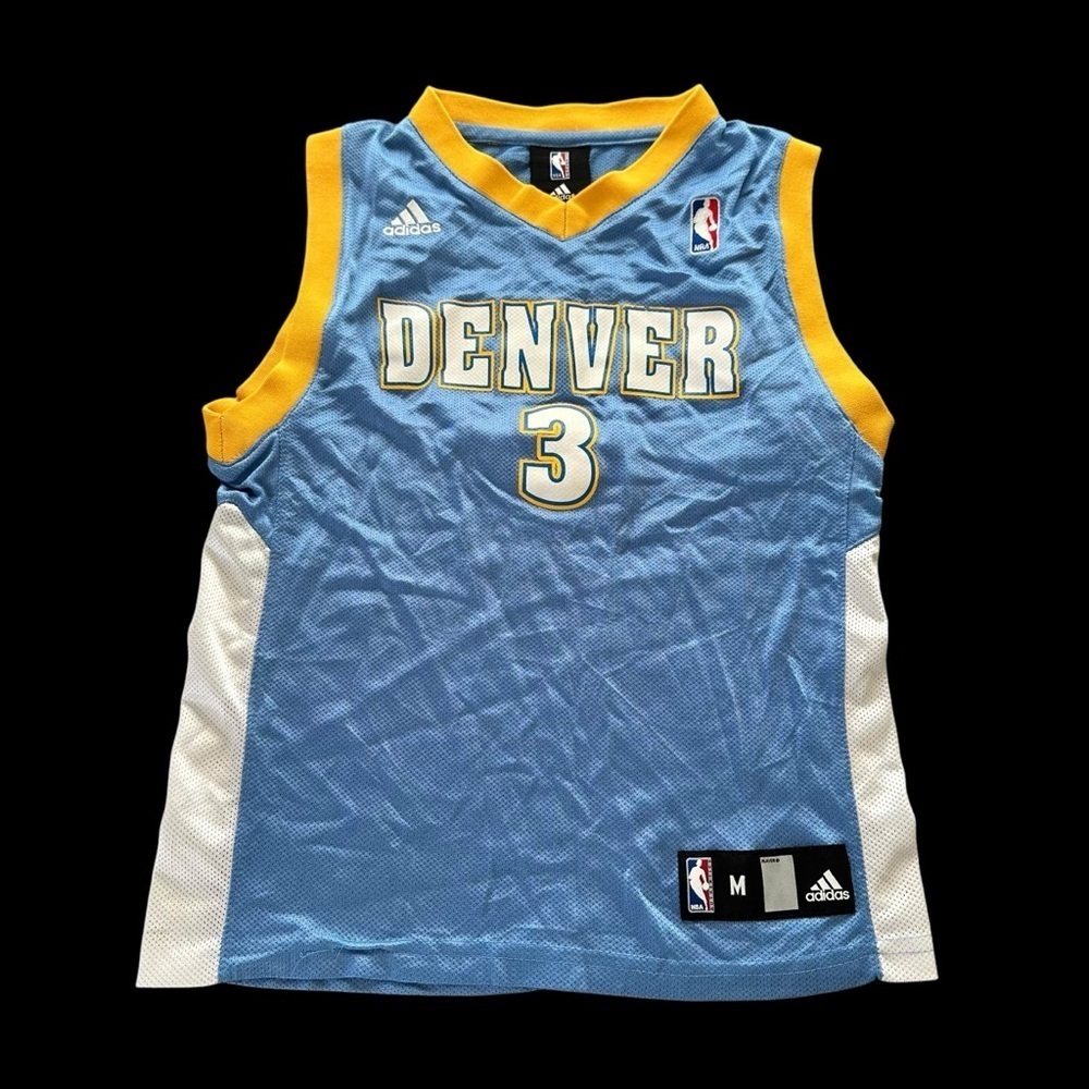 Adidas Kids Medium 10-12 NBA Denver Nuggets Allen Iverson Basketball Jersey #3